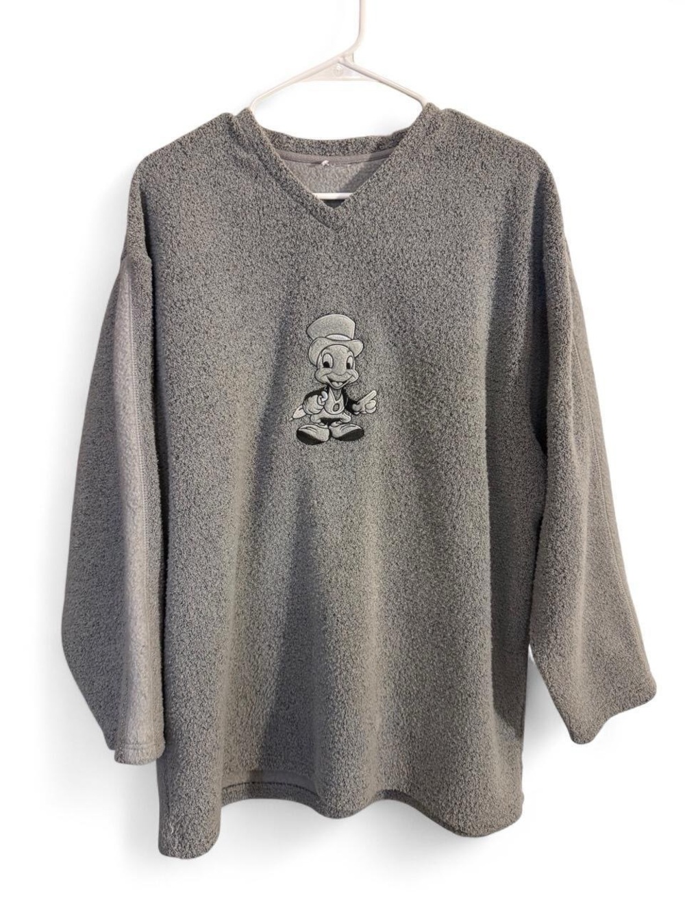 Vintage Disney Store Jiminy Cricket Gray Fleece Pullover - XL